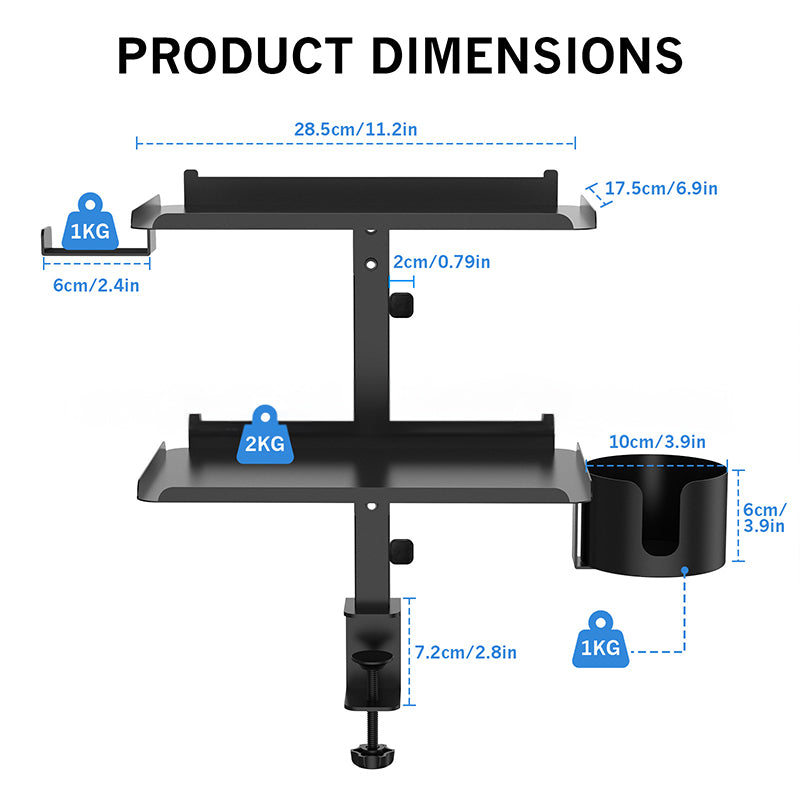 3 - Tier Multifunctional Desk Side Storage Rack - Organize Your Workspace Effortlessly